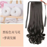 双马尾卷马尾直马尾假发片绑带式长卷发直发萝莉COS软妹JK假马尾