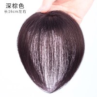 全系列盖白发全真发圆形手织补发块头顶补发片遮白发无痕一片式假发片女顶发盖