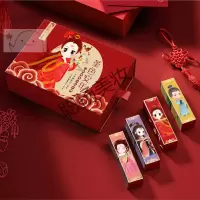 口红小样堇色安年小样口红礼盒哑光小众品牌国风学生款女套装小辣椒姨妈色 [5支装]Q版古风口红小样套盒
