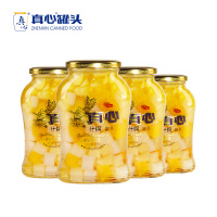 真心罐头糖水罐头什锦罐头即食新鲜杂果罐头玻璃瓶680g*4罐
