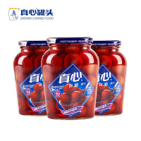 真心罐头新鲜糖水水果山楂罐头即食罐头健康食品玻璃瓶880g*3