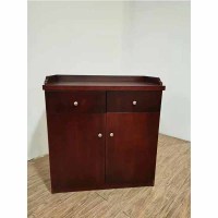 楚昌实木贴木皮胡桃木色两门茶水柜JCJJ-CSG02规格800*800*400