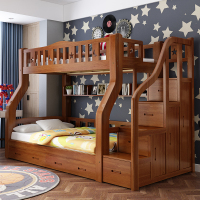 百冠环球 美式乡村实木木质儿童床上下床多功能高低床双层床双人床成人母子床男孩女孩上下铺子母床OS117