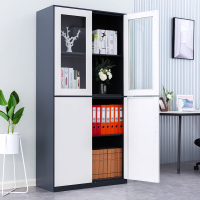 简飞拆装文件柜 中二灰套白 文件柜 办公室铁皮柜 套色 窄边文件柜 加厚 资料柜档案资料柜 带锁员工柜可定制