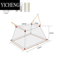 YICHENG乐飞思家用折叠四顶便携旅行蚊帐民宿酒店户外防蚊方顶懒人