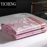 YICHENG冰丝凉席夏季三件套席子家用学生宿舍单人绣花草席冬夏两用冰床垫