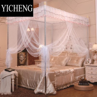 YICHENG新款蚊帐三开门不锈支架宫廷1.2/1.5/1.8m米床双人家用加厚公主风
