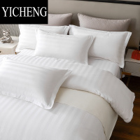 YICHENG酒店床上四件套民宿风白色床单被子学生六件套床笠宾馆被套一整套