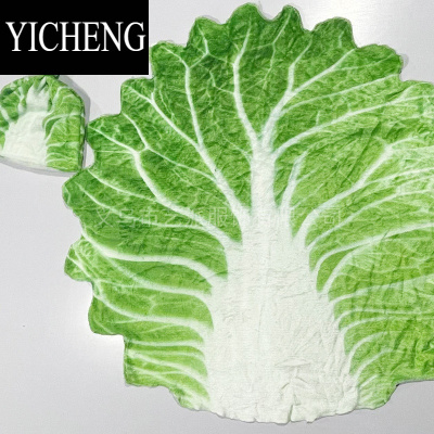 YICHENG新款婴儿白菜造型包被新生儿法兰绒烧饼圆形毛毯宝宝夏季空调被薄