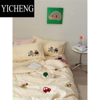 YICHENG[花脸猫]熊熊子吖!夏季磨毛舒适毛巾绣柔软空调被夏凉被三件套