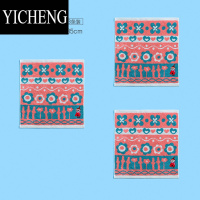 YICHENG3条装 夕才儿美术馆 花朵儿童小方巾 柔软擦手毛巾