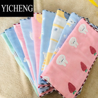 YICHENG5条装6层纱布方巾洗脸家用柔软吸水小孩卡通可爱幼儿园小毛巾