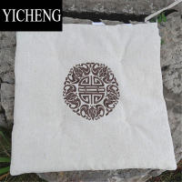 YICHENG棉麻椅子凳垫中式刺绣办公室坐垫椅垫家用餐椅屁股垫四季通用薄款