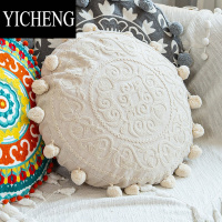 YICHENG北欧摩洛哥风抱枕圆形蒲团软装样板间房沙发靠垫床上靠背
