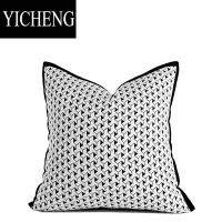 YICHENG设计师推荐样板间黑白色系客厅沙发抱枕床上腰靠办公室几何靠垫