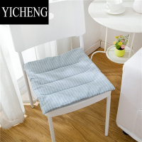 YICHENG简约条纹薄坐垫棉麻日式文艺餐椅垫防滑透气办公室夏天学生椅子垫