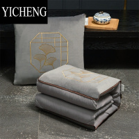 YICHENG中式国风刺绣抱枕被沙发两用二合一绣花汽车车载靠枕被客厅午休被