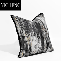 YICHENG设计师款样板间黑白灰抽象艺术客厅沙发卧室空间品质抱枕靠垫靠垫