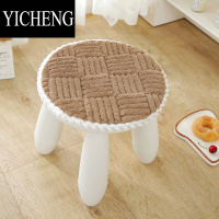 YICHENG圆形毛绒加厚坐垫幼儿园椅子垫子圆凳子垫餐桌椅垫办公室久坐屁垫