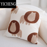 YICHENG可爱狮子儿童抱枕套北欧简约ins风客厅动物民宿沙发床上靠垫靠枕
