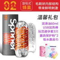 吉祥小炮飞机杯全日本螺旋自慰器男用品手动自动旋转撸神器隐形 蜂巢[刺激]温馨礼包(润滑油 加热棒 鹿皮巾 套套 保护