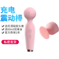 吉祥小炮av震动棒自慰按摩振动情趣用具成人成入体女性用品私处调情爱v器 粉色+花洒头套+60ml油+收纳袋