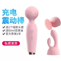 吉祥小炮av震动棒自慰按摩振动情趣用具成人成入体女性用品私处调情爱v器 粉色+花洒头套+手指头套+60油+收纳袋