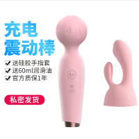 吉祥小炮av震动棒自慰按摩振动情趣用具成人成入体女性用品私处调情爱v器 粉色+手指头套+60ml油+收纳袋