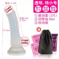 吉祥小炮柔软仿真阳具小号假阴茎手动自慰高潮女性用成年入神器情趣性用品 特小号(透明 直径2.6cm)