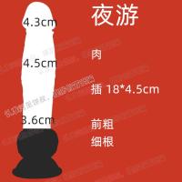 吉祥小炮4/4.5cm5cm短粗柔软肉感液态硅胶吸盘假阳具仿真阴茎手动鸡几把JJ ★夜游,可插4.5*18CM— 颜色只