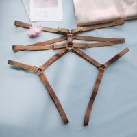 吉祥小炮Yenoo的手工店 情趣内衣露乳开裆三点式捆绑式绳衣av性感透视装 咖啡色 1.2厘米 均码 体重120内