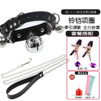 吉祥小炮女项圈SM套装男情趣牵引绳铃铛夫妻狗链狗奴乳夹成人工具捆绑用品 3铃铛项圈黑色+牵引链(1.2米左右)+乳夹一对