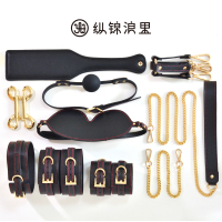 吉祥小炮纵锦浪里情趣SM套装口球眼罩项圈手铐惩罚外出调教k9工具绳师48号 黑高品11件套