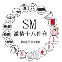 吉祥小炮情趣用品SM道具玩具女用眼罩口塞皮鞭捆绑绳成人床上束缚另类胶带 黑色捆绑十八件套