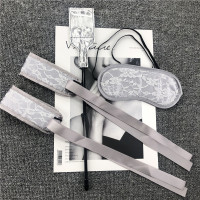 吉祥小炮[情有独钟]银白色蕾丝手铐眼罩皮拍三件套情趣调教SM玩具男女奴 [眼罩+手环*2+手拍]银三件套