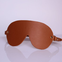 吉祥小炮情趣皮革眼罩夫妻调情玩具捆绑束缚SM遮光蒙眼调教k9女用激情面具 棕色