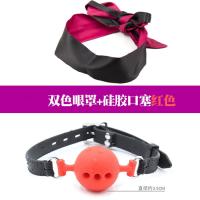 吉祥小炮SM情趣眼罩夫妻调情深喉男女用绑手性感捆绑激情挑逗面具诱惑遮光 双色眼罩+硅胶口塞红色