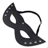 吉祥小炮成人情趣眼罩男女用神秘性感皮革狐眼铆钉面罩夜店面具SM调情配饰 B款