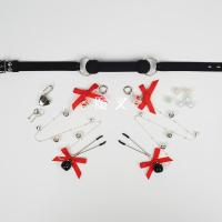 吉祥小炮情趣口球SM口塞深喉训练器调情工具口枷乳夹重口味吞茎狗奴 狗骨头塞+彩灯乳夹链一对