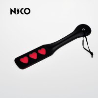 吉祥小炮SM另类玩具女王情趣皮鞭拍sp打屁股调教男女奴教鞭五十度灰PU鞭子 双层镂图案 三颗心