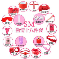 吉祥小炮SM捆绑皮鞭手铐道具套装情趣工具乳夹激情用具成人玩具夫妻性用品 18件套红