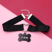 吉祥小炮牵引绳小狗成人情趣乳夹用品猫脸爱心项圈男女用调教结铃铛虐待 项圈[爱心]+小母狗