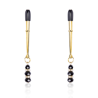 吉祥小炮SM乳头夹阴唇夹情趣阴链乳夹另类玩具虐乳调教成人用品女性玩具 金色长乳夹带吊坠一对