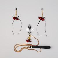 吉祥小炮 飞鹤花瓣乳夹宫铃惩罚乳头SM血滴子真人夹子情趣揉捏阴帝夹 超轻花瓣+中号肛塞+肛部牵引 (牵引调教)