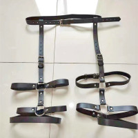 吉祥小炮成人皮革贞操内衣裤开档情趣服饰束缚调情SM另类玩具男女奴调教 女用皮革束缚吊带(单带)