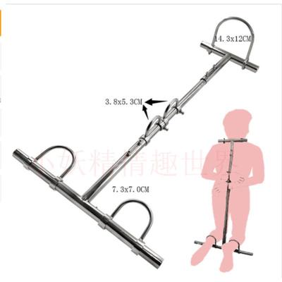 吉祥小炮强制直身罚跪器不锈钢拘束架含手铐脚烤项圈SM另类穿戴自缚贞操带 老款不锈钢罚跪器-男款