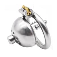 吉祥小炮金属锁超短款男用带尿道管虐阳JJ鸟笼SM另类玩具不锈钢贞操锁 款式3笼+40卡环+锁+导尿管