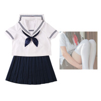 吉祥小炮情趣内衣学生制服jk诱惑服装可爱性感激情套装女超火辣SM水手服 衣服套装[送白色日系袜] XL 建议115-1