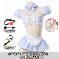吉祥小炮圣诞节兔女郎cos制服情趣内衣性感SM女仆激情可爱衣服套装萌系 中级蓝色套装(不含袜)+口球+羽毛拍+桃心项圈