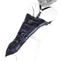 吉祥小炮SM手铐紧身全包衣服皮革束缚带后手自缚捆绑背铐拘束带单手套调教 单手套C款:Y 肩系带款均码